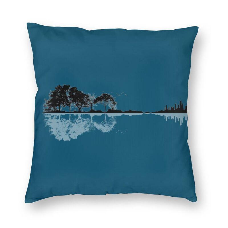 Rock Music 3D Guitar Cushion Cover 45X45 Home Decorative Print Music Note Throw Pillow Case For Sofa Double-Sided