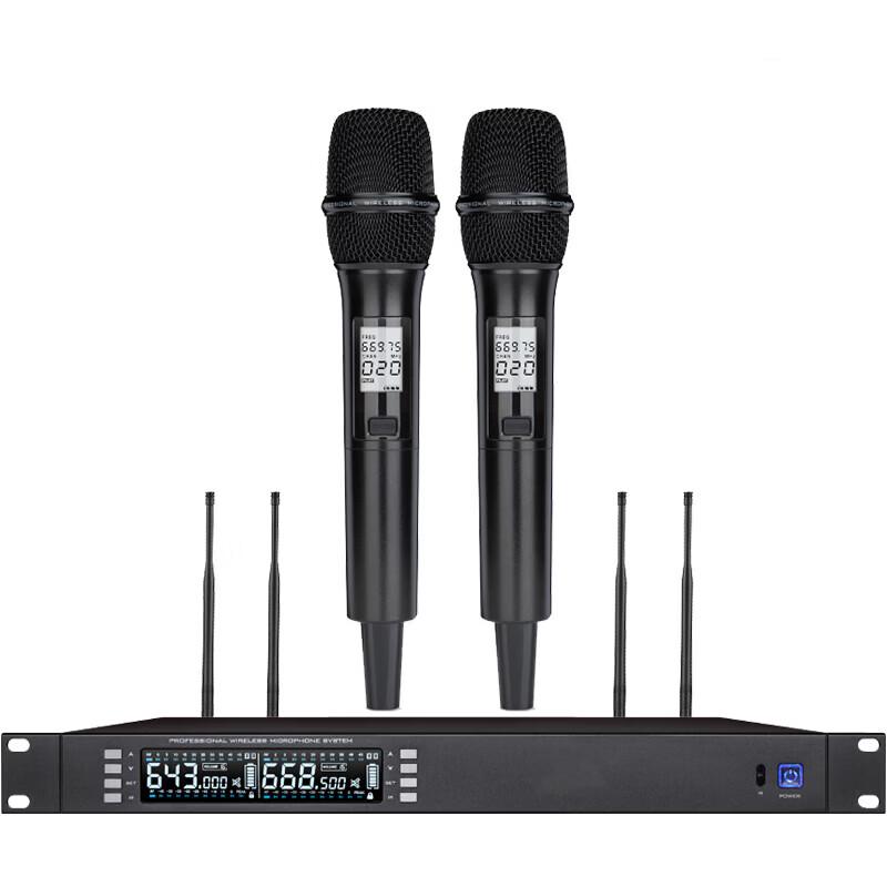 FionTu Professional Wireless Dual Handheld Microphone System (CN version)