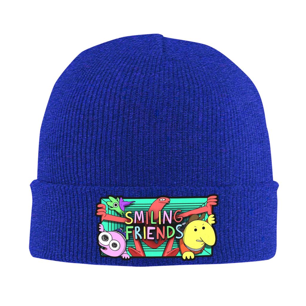 Men Women Smiling Friends Adult Swim Beanie Hats Trendy Knit Hat Autumn Winter Outdoor Caps Custom Warm Bonnet Hats