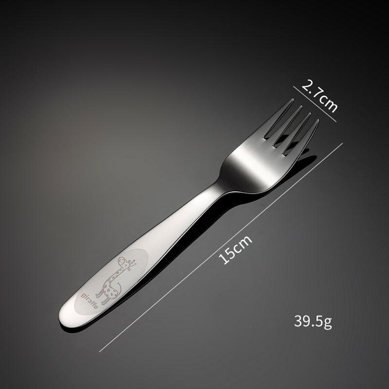 Roztomilá sada příborů z nerezové oceli 304 pro děti se žirafím vzorem lžíce vidlička nůž čajová lžička jídelní nádobí vhodné do myčky