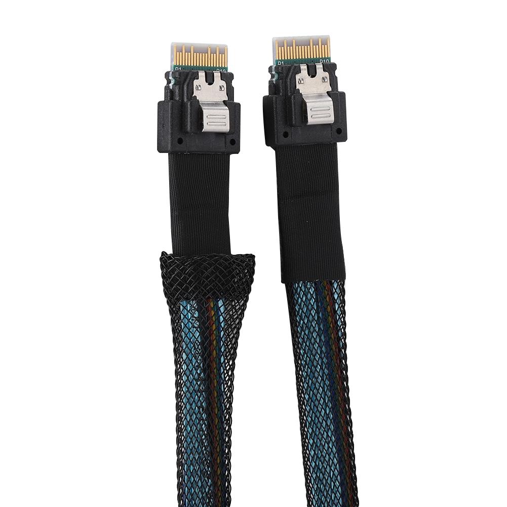 Cabledeconn Slim SAS 38pin SFF8654 zu SFF8654 Server HDD Datenübertragungskabel 1M