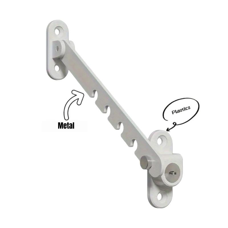 Children Safety Lock,Metal Inner Window Limiters Latch Position Stopper 5 Levels Adjustable Windowlock Stopper Windproof Fixer