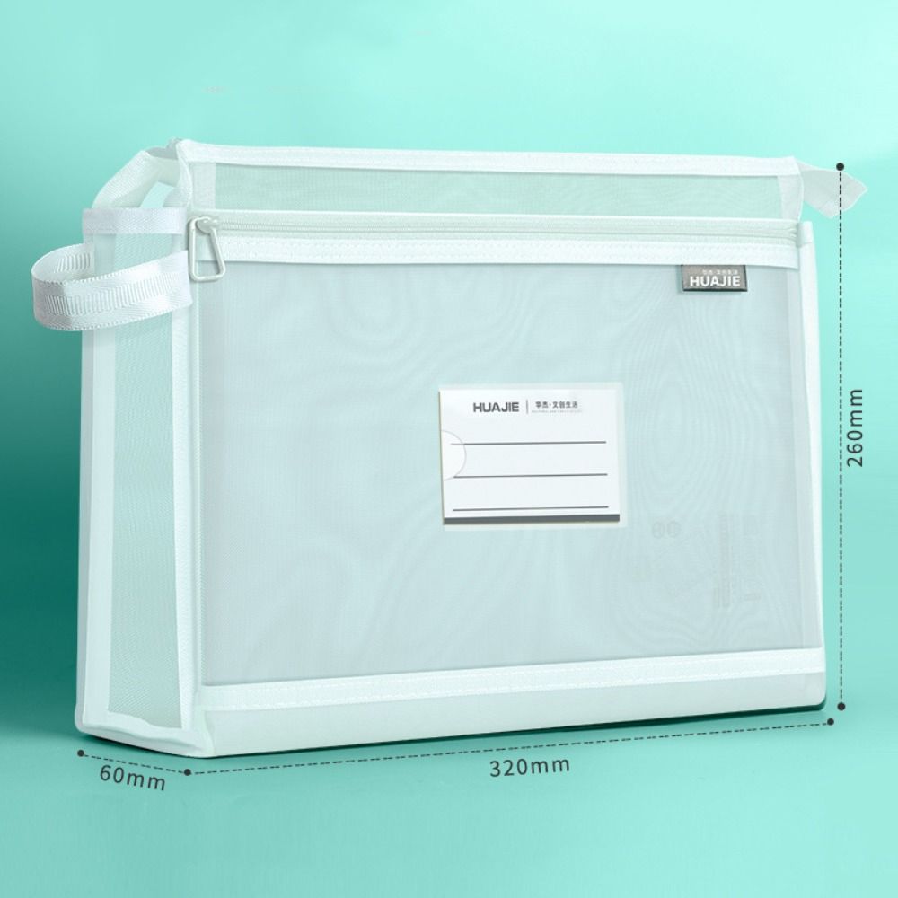 Borsa Multifunzionale a Rete con Cerniera Borsa Trasparente per Archiviazione Dati Materiale Scolastico Ufficio