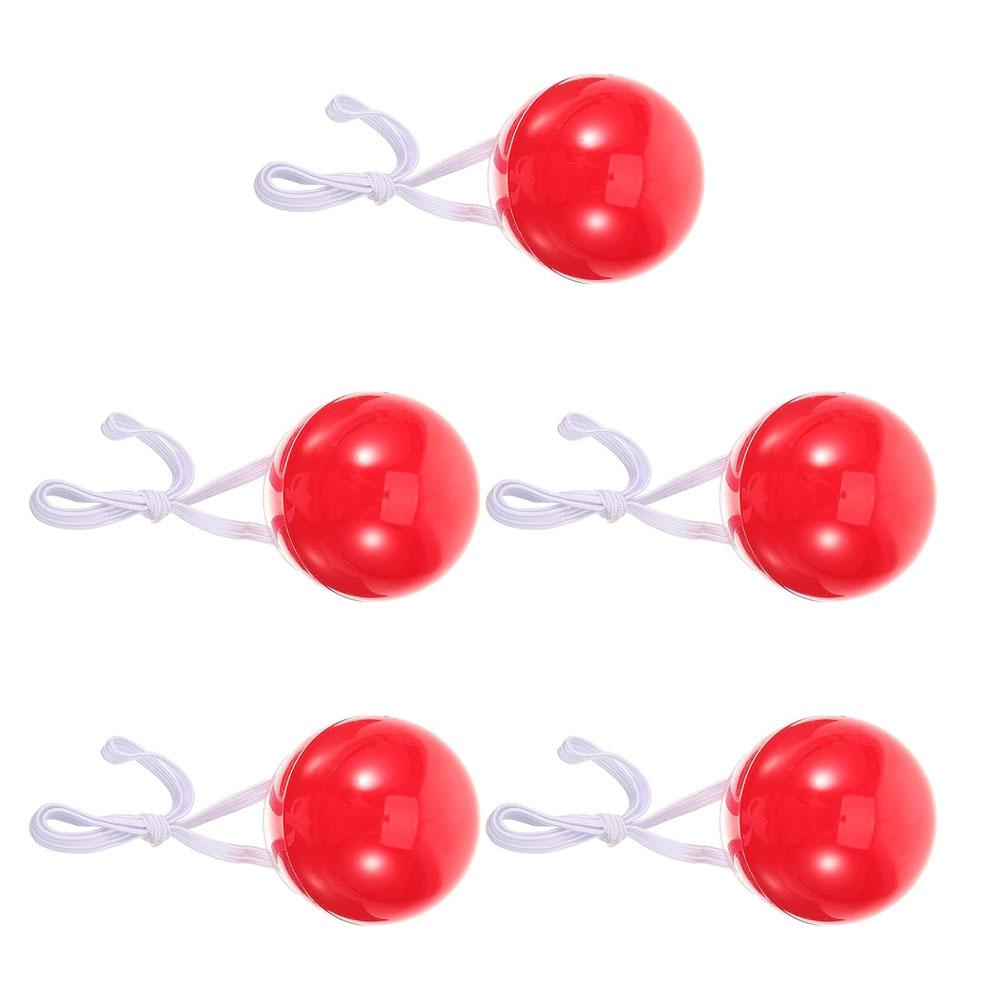 1/3/5 szt. Świecące Plastikowe Czerwone Nosa Rozświetlane Nosy Klauna Akcesoria Przebraniowe Artykuły do Występów Scenicznych na Halloween Boże Narodzenie