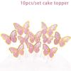 Happy Birthday Sequin Butterfly Cake Topper For Princess Girl Birthday Party Cake Decor Butterflies Wedding Party Decoration