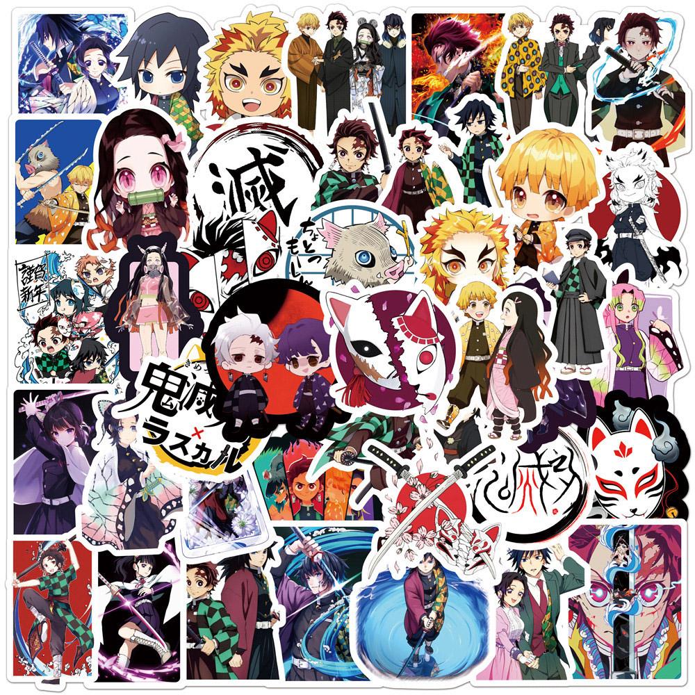 50/100pcs Cartoon Mix Demon Slayer NANA Anime Stickers Decals Skateboard Laptop Motorcycle Graffiti Waterproof Sticker Kids Toys