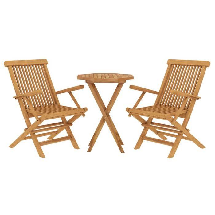VidaXL Ensemble de Salle à Manger de Jardin 3 pcs Mobilier à Dîner de Patio Table et Chaises de Repas de Terrasse Extérieur 3087191