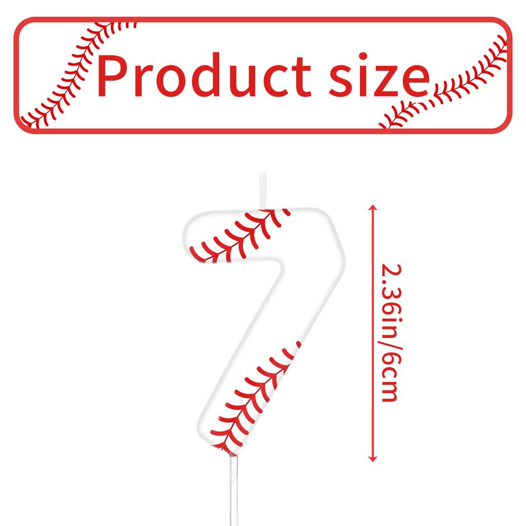 Baseball Themed Birthday White Number0-9 Candles, Boys Girls Kids Happy Birthday Cake Topper Reunions Theme Party Supplies Gifts