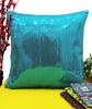 Yuga Blue Sequin Metallic Throw Cushion Cover Sparkle Pillow Wedding Decor Lounge 12 X 12