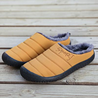 Pantoufles d'hiver en coton pour couple à la mode, chaudes, en peluche douce, pantoufles pour hommes antidérapantes, chaussures pour hommes légères et décontractées pour la maison, principale poussée