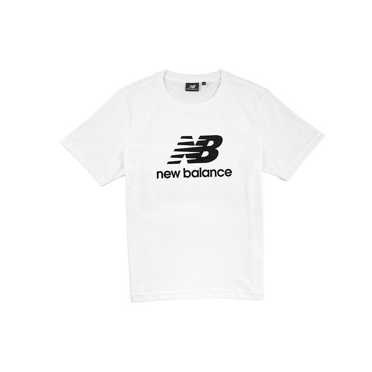 

New Balance Classic Logo Повседневная свободная футболка с короткими рукавами Мужские топы Белые NEA2E031-WT