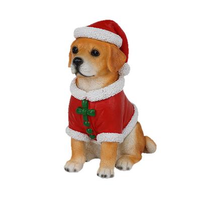 Dog Christmas Statues For Decoration Resin Sculptures Christmas Ornaments Living Room Table Desk Decorative Home Decor Drop Ship