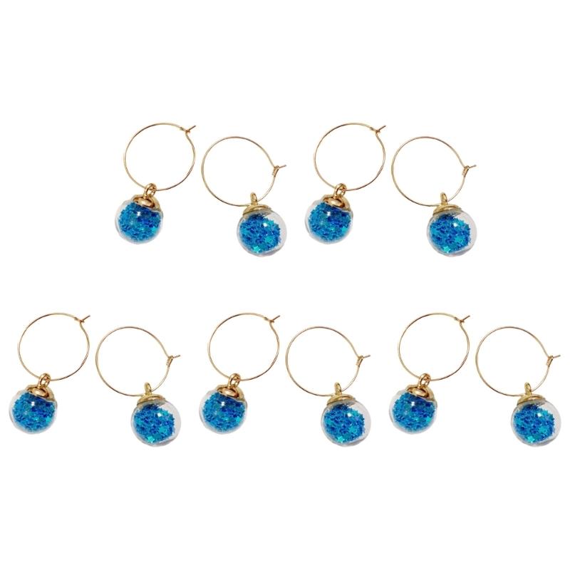Set of 10 Wine Glass Charm Rings Set Party Supplies for Drink Champagnes Tasting Wine Cocktail Party Decoration