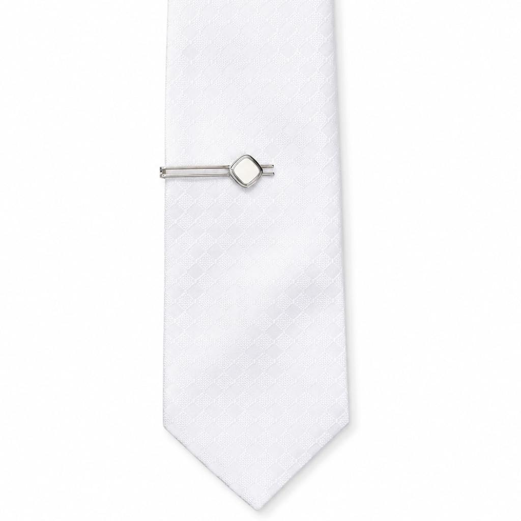 FORMAL Formal Tie Set (E Pattern) - Made in Japan - Includes Tie Pin - Perfect for Formal Occasions, Weddings, Receptions, Father's Day, etc.