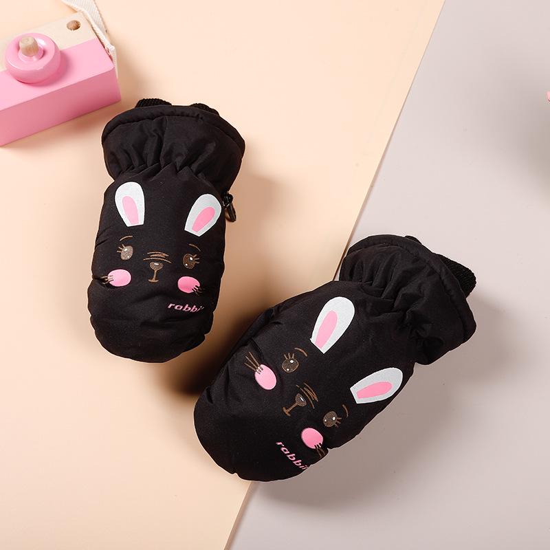 Kids' Cartoon Ski Mittens: Warm, Windproof, Waterproof, for Ages 3-10