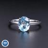 Abiding 4 Prong Oval Solitaire Ring Natural Blue Topaz Gemstone Jewellery 925 Sterling Silver Engagement Ring Women