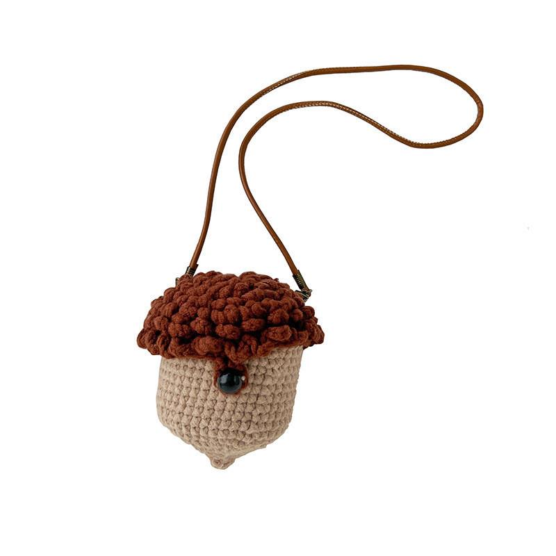 

Adorable Mushroom And Pine Nut Plush Crossbody Bag For Trendy Kids And Toddlers Pine Nut