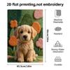 Felt Golden Puppy Portrait Towel Highly Absorbent Bath Towel, Cute Plush Labrador Pup, Soft Kids Daily Shower Towel