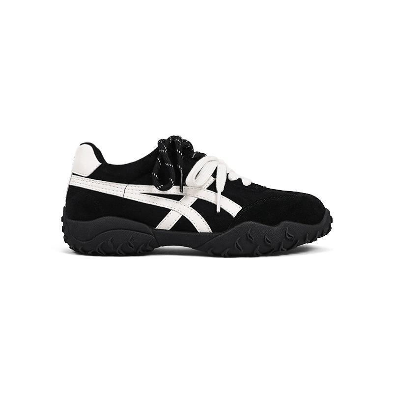 Kleine innere Höhensteigerungs-Plateauschuhe Damen Herbst und Winter vielseitig Leder Leichtgewicht Sportschuhe