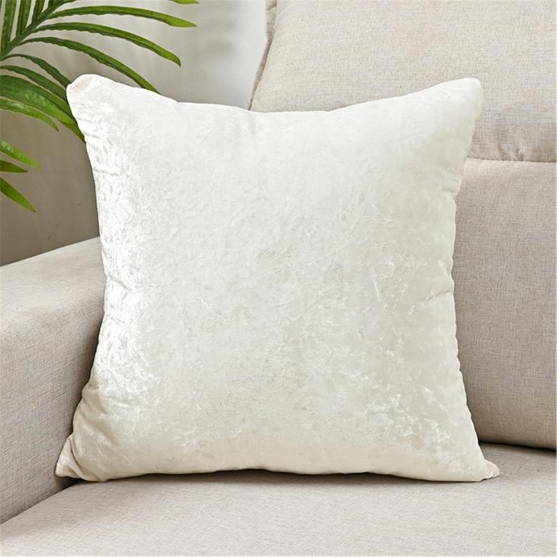 Elegant Solid Color Stretch Velvet Pillowcase Cushions Cover Easy to Install and Remove for Home Decoration 450x450mm