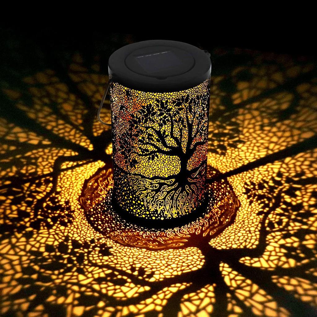 1PC Iron Solar Lantern Outdoor Solar Powered Garden Light Pathway Patio Yard Balcony Decorative Weatherproof Landscape Lighting