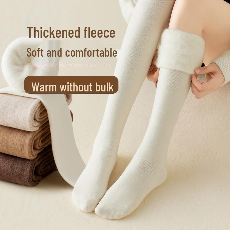 Women's Super Thick Over-the-Knee Plus Velvet Socks with Knee Pads – Extra Long and Warm for Autumn and Winter