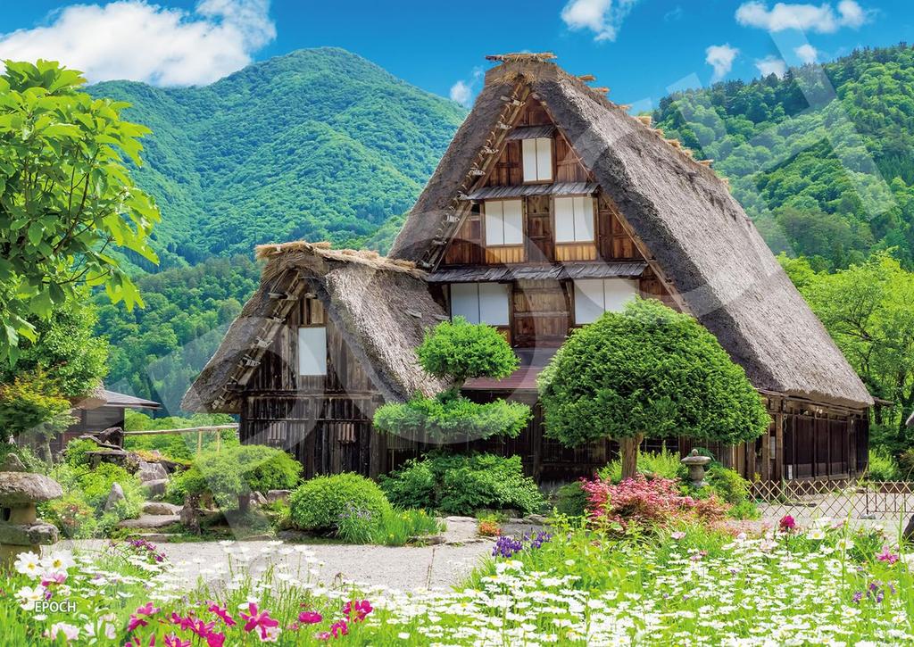 EPOCH 500 Super Small Piece Jigsaw Puzzle: Japanese Landscape: Shirakawa-go Gassho-zukuri Houses - Gifu (18.2 x 25.7 cm) 52-815, Includes Glue,