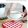 2pcs Heart-shaped Heat Insulation Pad Polka Dot Oven Mitts Anti-scalding Gloves  Oven Use
