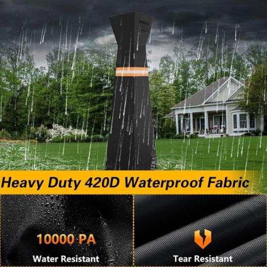 420D Pyramid Torch Patio Heater Cover with Zipper for 90"H x 23"L x 23"W