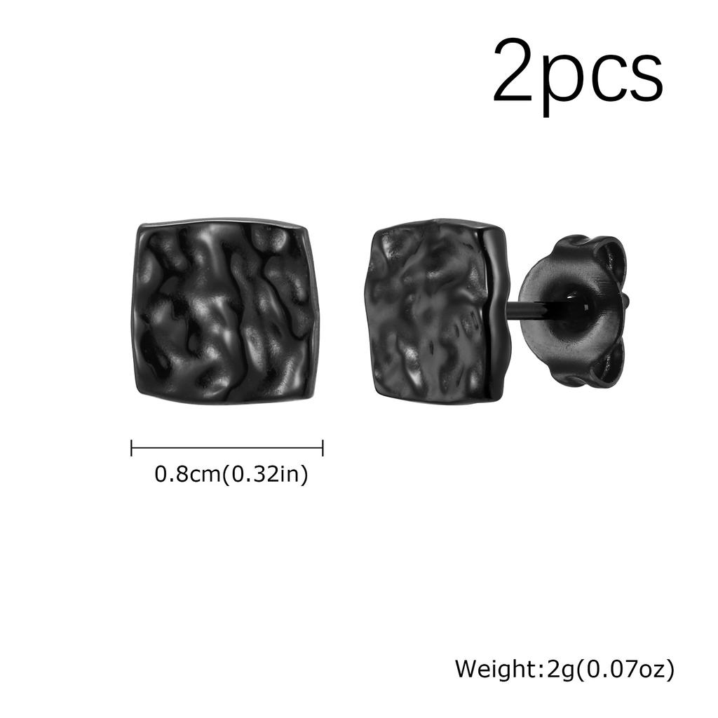 Fashion Chic Irregular Pleated Stud Earrings for Men, Stainless Steel Geometric Square Earrings, Creative Trendy Jewelry Gifts