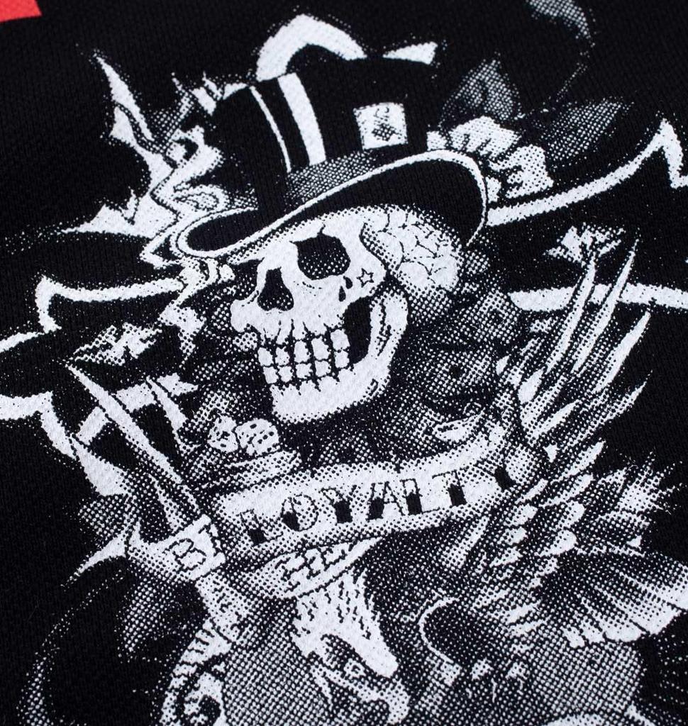 [Ed Hardy] Plus Size Piqué Print Short-Sleeve Polo Shirt for Men, Black