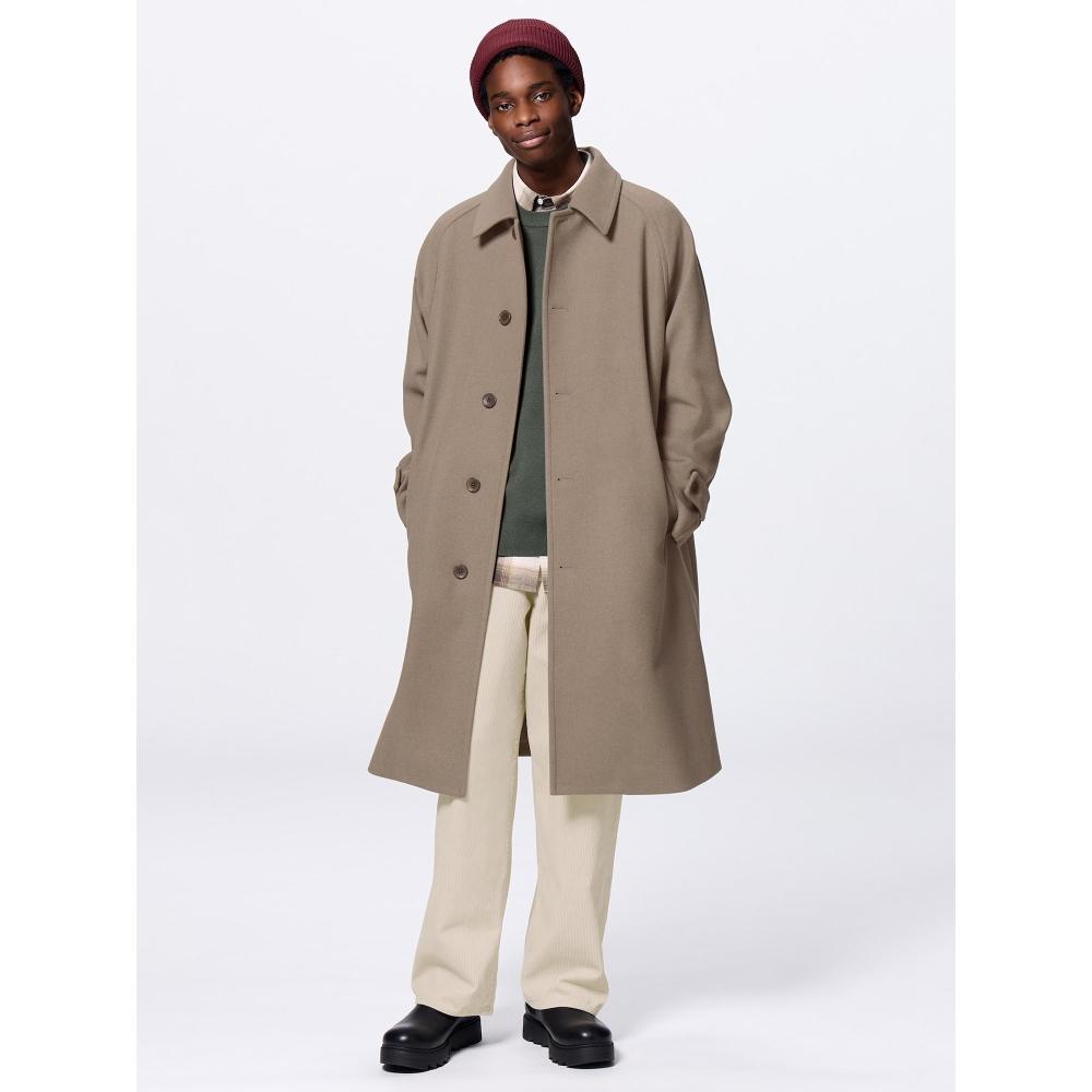 

Gu By Uniqlo Уютное пальто Melton Balmacarn 33 KHAKI/XS