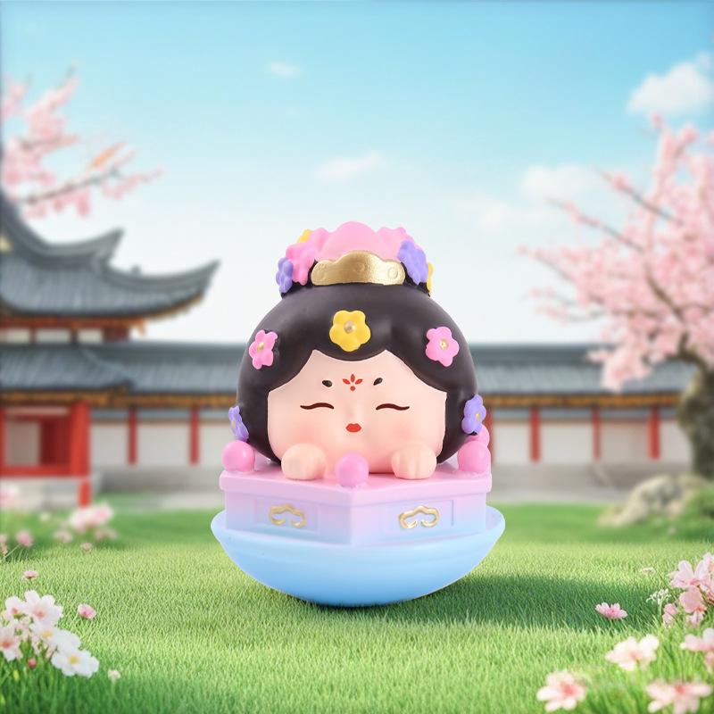 Large Roly-Poly Tang Dynasty Lady Ornament - Home Entrance & Festival Gift