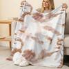 Tie-Dye Hemmed Flannel Blanket – Soft Skin-Friendly Warm Cozy Throw for Home Sofa Decor, Halloween & Christmas