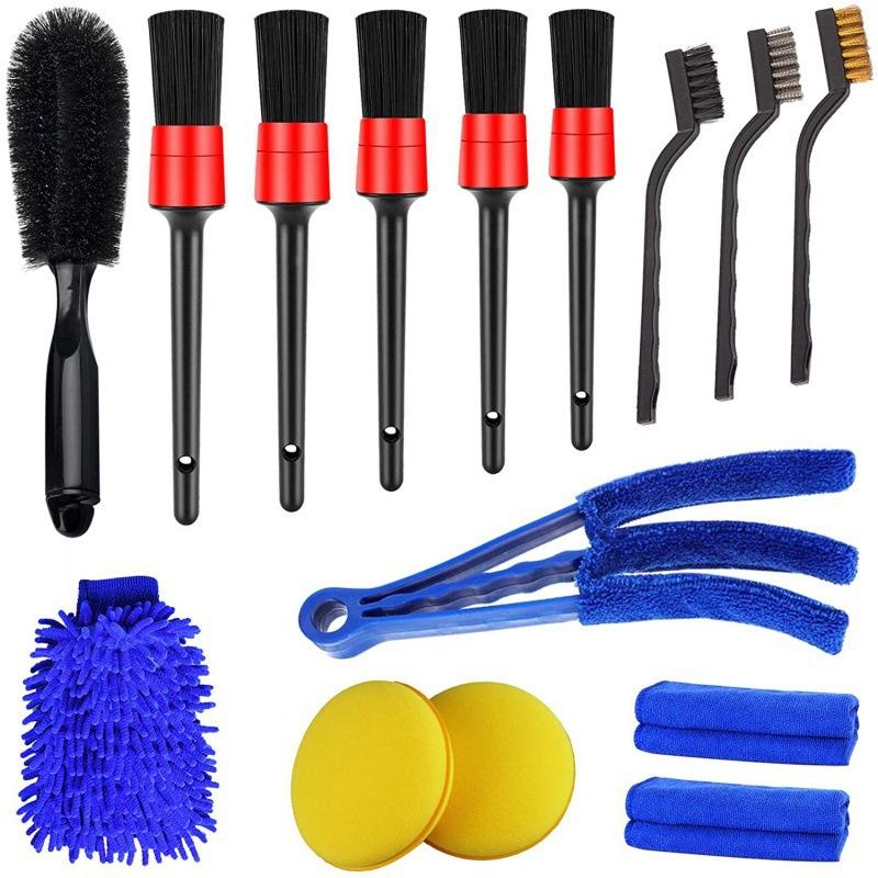 26 Pcs Set Car Cleaning Kit Interior Exterior Auto Detailing Wash Drill Brush Engine