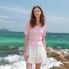 Women's Hollow-out Short Sleeve Round Neck Knit Top