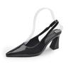 Long leg Muse~ temperament bag head empty sandals women's summer new pointed fashion thick high heels single shoes