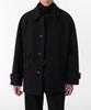 Musinsa Standard Wool Blend Oversized Half Balmacaan Coat [Black]