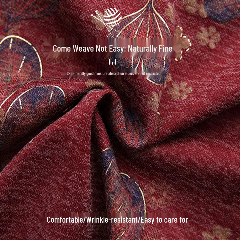 YUZHAOLIN Mid-Aged Women's Tang Suit Long-Sleeve Shirt