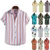 3D Printed Spring Summer Men's Beach Shirt Hawaiian Short Sleeve Flower Shirt Men's