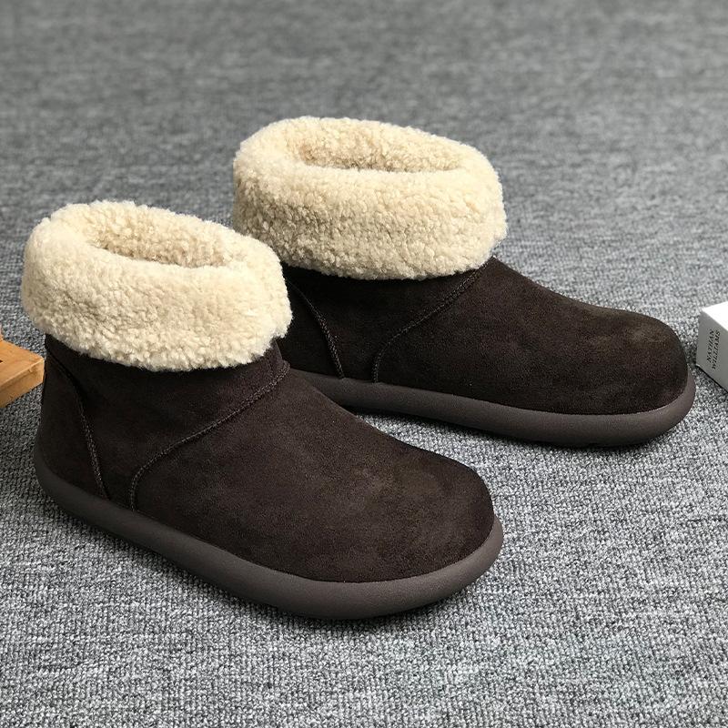 

Популярные бархатные и велюровые зимние ботинки для мужчин и женщин 2025 осень и зима новая хлопковая обувь теплая и универсальная трендовая обувь 22715-V 46 коричневый