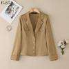 Women Casual Turn Down Collar Long Sleeve Thin Cardigan Blazer