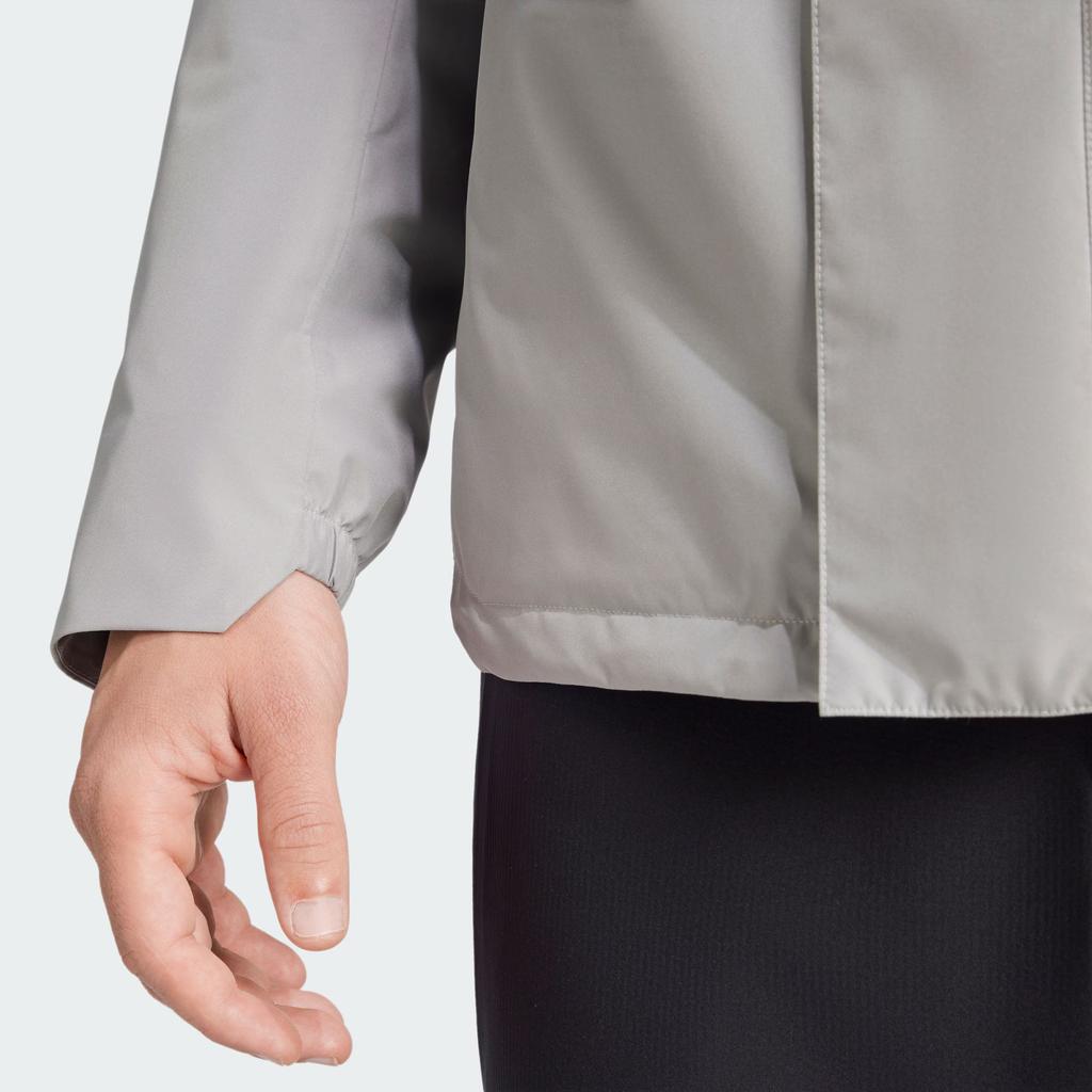 adidas Giacca Sportiva 3-in-1 da Esterno Foderata in Pile Impermeabile Antivento da Uomo Grigio Ghiaccio IX5627