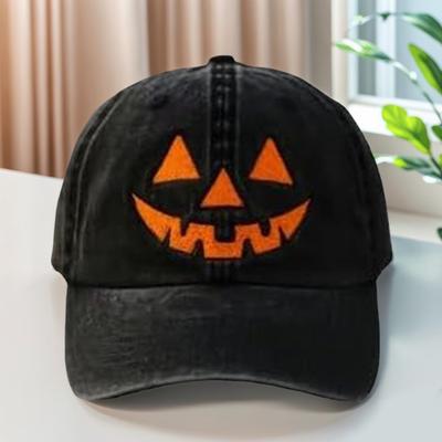 Halloween Pumpkin Face Baseball Caps for Women Men Sun Hats Halloween Halloween Ghost Hat Embroidery Baseball Hat for Outdoor