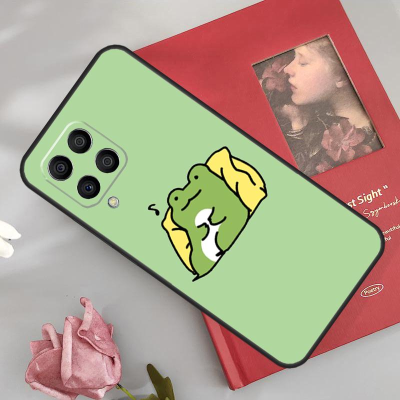 Mint Green Funny Frog Case For Samsung Galaxy M33 M15 M55 M13 M23 M53 M31 M51 M14 M34 M54 M20 M30s M32 M52 Cover