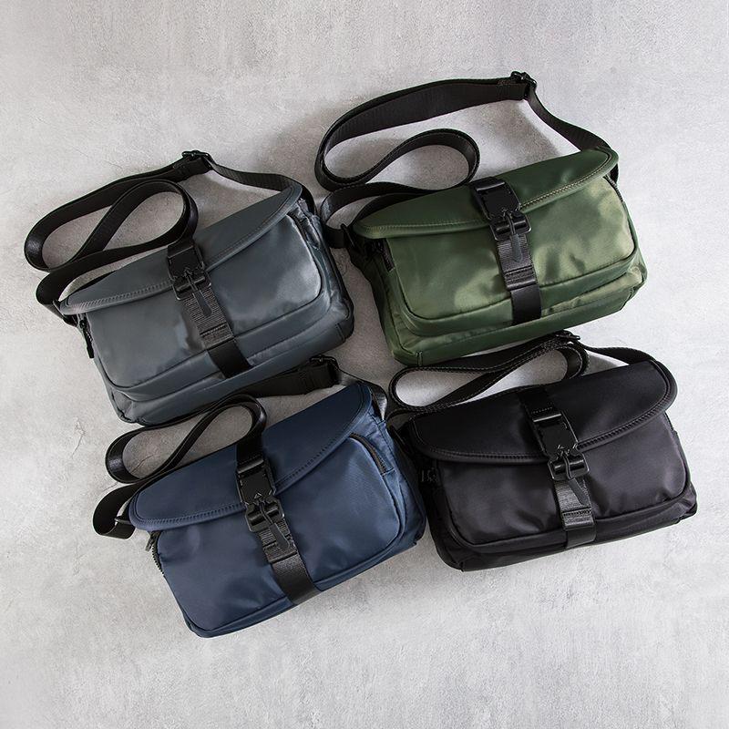 Men's Japanese Style Shoulder Bag, Oxford Cloth Crossbody with Quick Release Buckle, Versatile Workwear Messenger for Commuting