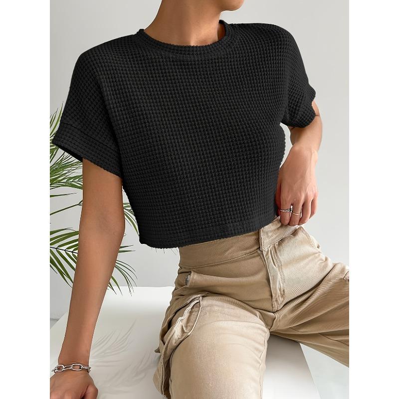 JPNTKY Women's Fashion Casual O-Neck Short Sleeve Blouses & Shirts