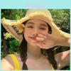Straw Hat With Wide Brim Summer Sun Protection For Women Beach Travel