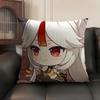 Ningguang Cute Genshin Impact Cushion Cover Natural Linen Organic Fabric Double-Sided Printing Sofa Home Decor Gift Pillow Case