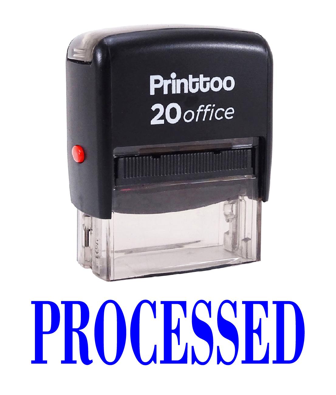 

Printtoo Self Inking PROCESSED Rubber Stamp Office Stationary Custom 14 mm x 38 mm (Approx) синій